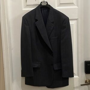 John Weitz Men’s 43 R Gray 100% Wool Sport Coat Blazer Suit Jacket Two Button